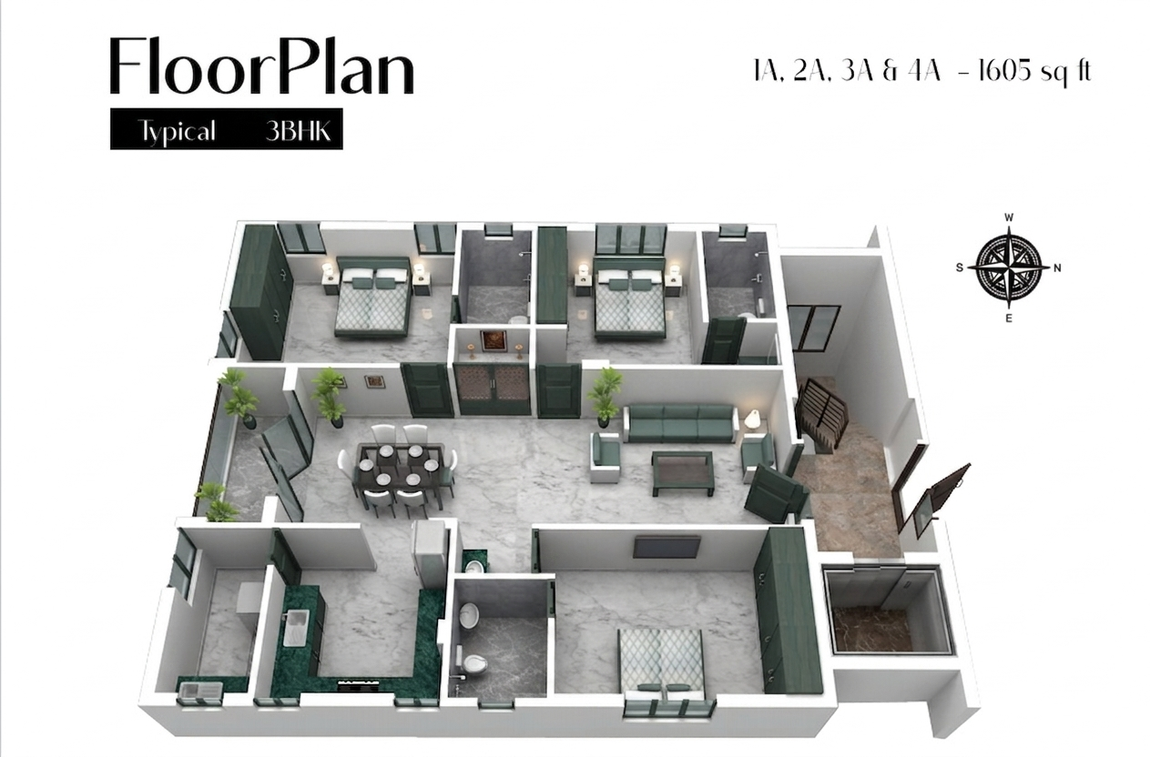 Tulasi Nivas 3 BHK Floor Plan